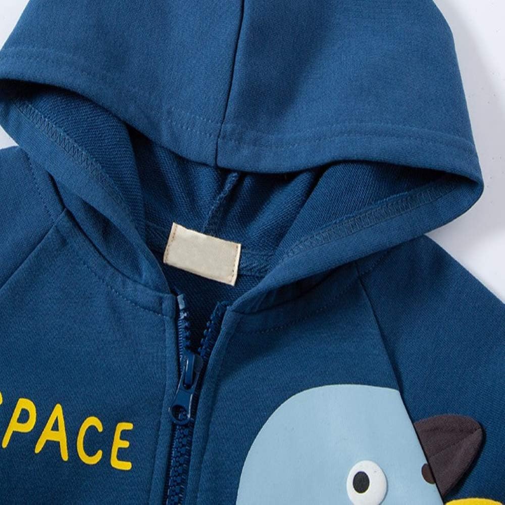 Baby Toddler Boys Dinosaur Hooded Zip Jacket Casual Outerwear Active Sweatshirt