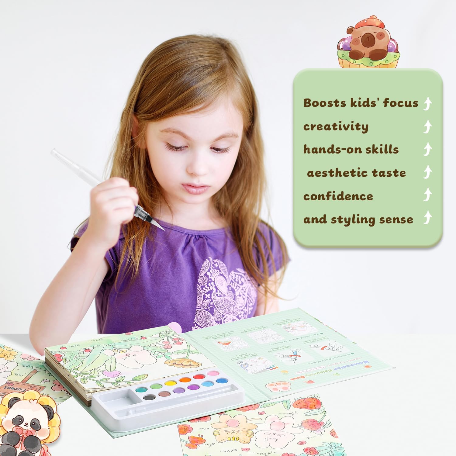 Paint with Water Coloring Books for Kids Ages 3-5, 4-8 – Cute Coloring Book for Teens,Arts and