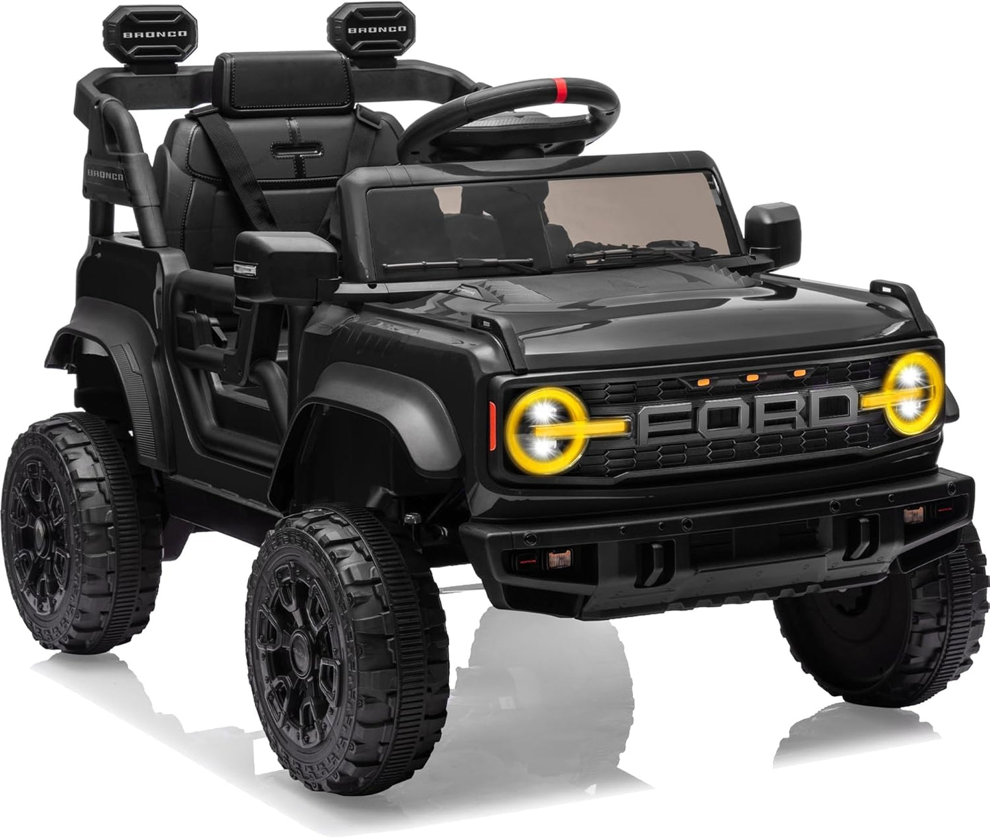 12V Ride on Toys for Kids, Licensed Ford Bronco Raptor Children Electric Vehicles, Toddler Battery