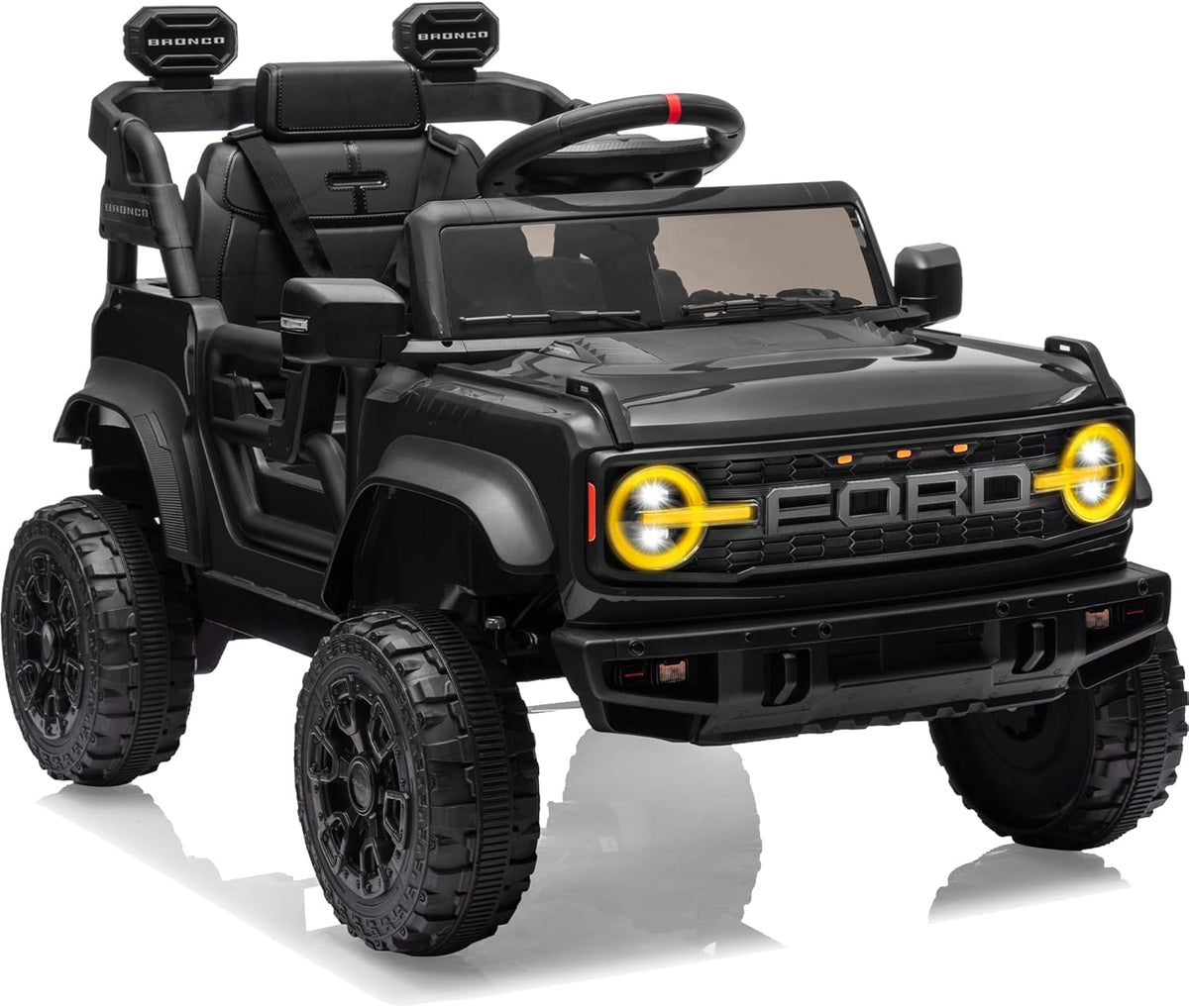 12V Ride on Toys for Kids, Licensed Ford Bronco Raptor Children Electric Vehicles, Toddler Battery