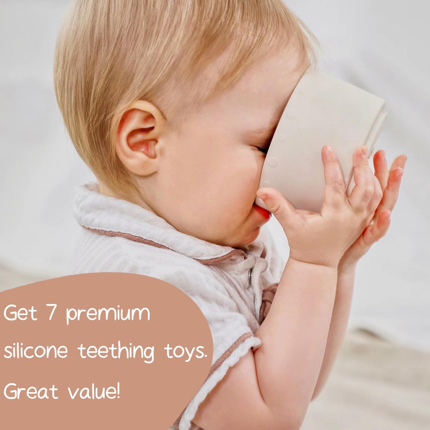 Moonkie Stacking Cups Toy, Fun Educational Baby Toys Silicone Soft Teething Toy, Age 6+ Months, 7