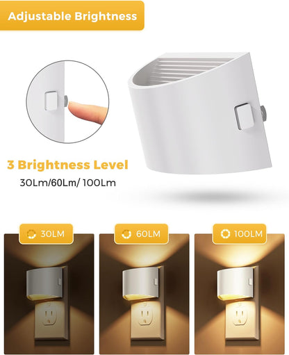 L LOHAS LED Night Lights Plug into Wall, Dimmable Night Light with 3 Level Brightness, 3000K Soft