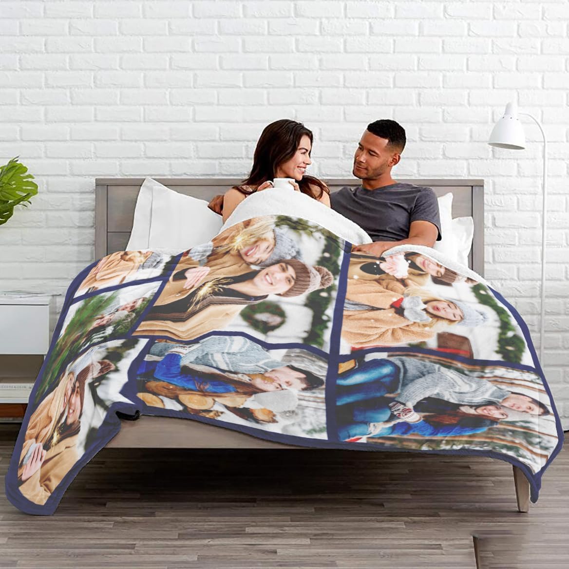 Ships Next Day, Couple Gifts Custom Blanket with Photos, Personalized Flannel Throw Blankets Gifts