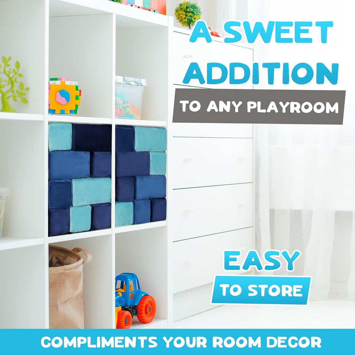 The Original Premium Plush Building Block for Kids - Certified Safe Foam Blocks in Luxuriously Soft