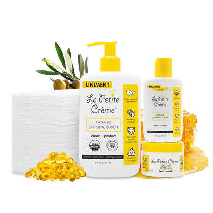 La Petite Creme Premium French Diapering Gift Set: Includes Organic Diapering Lotion (8 oz)
