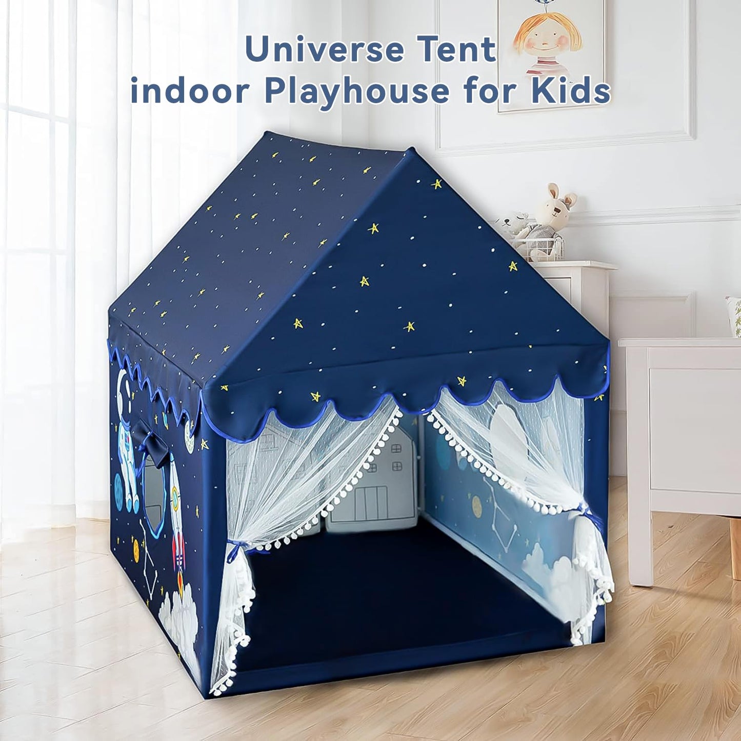 Kids Play Tent Playhouse Indoor Tents for Kids Boys Spaceship Space Rocket