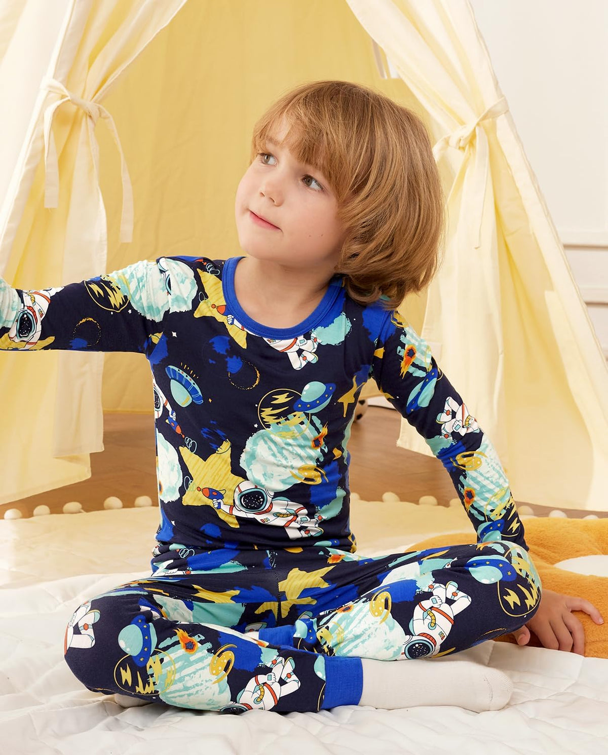 Bamboo Viscose Toddler Pajamas Boys Girls Baby 12M-8Y Pjs Sets Kids 2pcs Snug fit Long-Sleeve