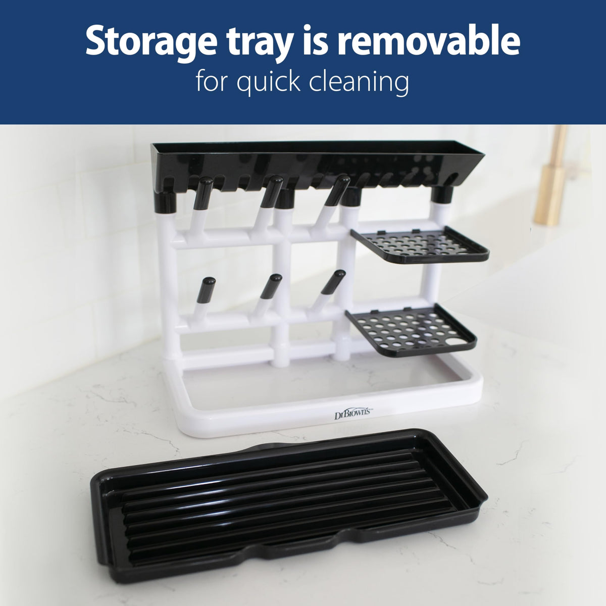 Dr. Brown's Drying Tower, Stand-Up Drying Rack, Countertop Baby Bottle Drying with Organized