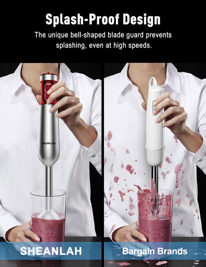 Powerful Immersion Blender handheld, 2025 New Update Hand Blender, Scratch-Resistant Corded Hand