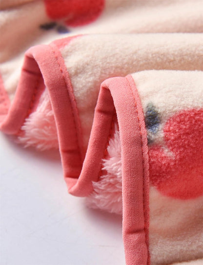 Kids Printed Polar Fleece Jacket Toddler Baby Boys Girls Autumn Winter Warm Sherpa Lining Outerwear