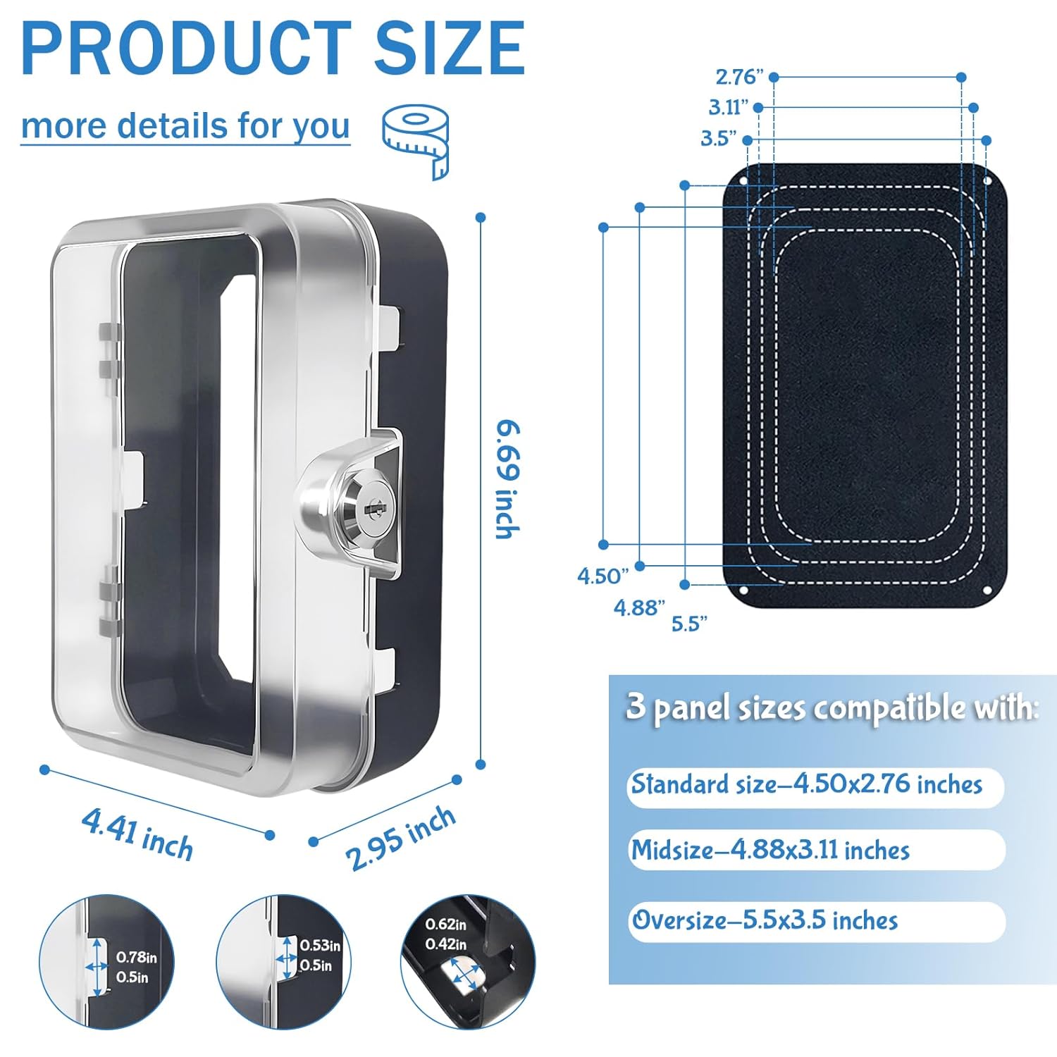 Child Proof Outlet Lock Box with 2 Durable Keys - Heavy Duty Safety Cover for Baby Proofing