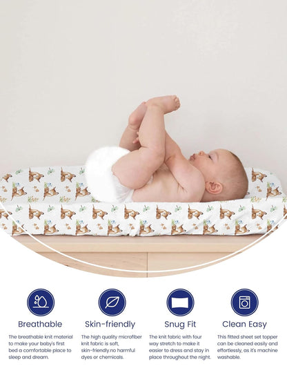 TotAha Premium Stretchy Changing Pad Cover, Buttery Soft Diaper Changing Pad Covers for Girls Boys