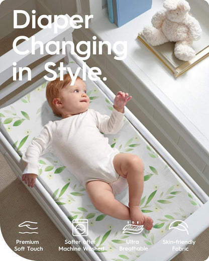 Changing Pad Cover for Girls Boys, TotBasic Premium Soft Boho Changing Table Covers, Stretchy