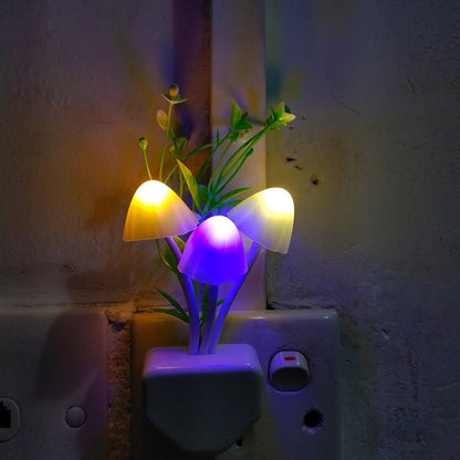 Sensor Led Night Light, Color Changing Plug-in LED Mushroom Light Dream Bed Lamp Cute NightLight
