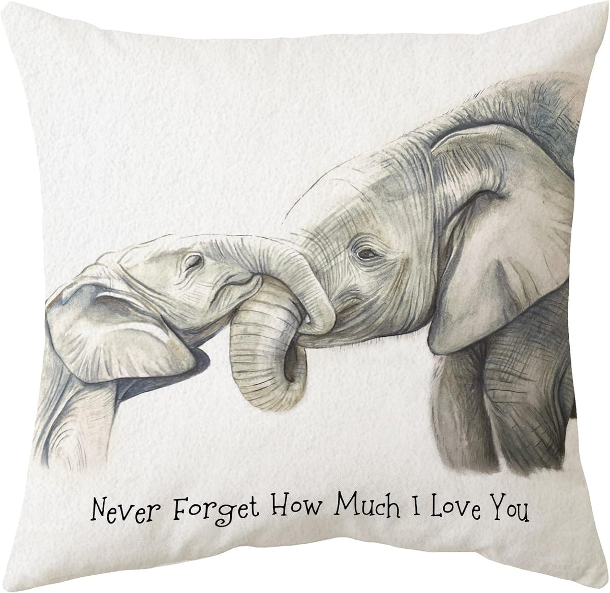 Sidhua Elephant Love Themed Pillowcase Decorations for Home, Baby Elephant Never Forget How Much I