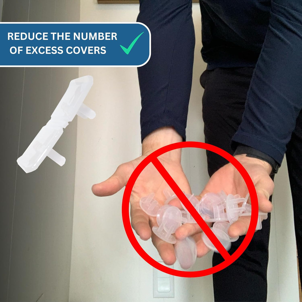 White Double Outlet Covers Baby Proofing (20 Pack, 40 Sockets) | Baby Proof Plug Covers for