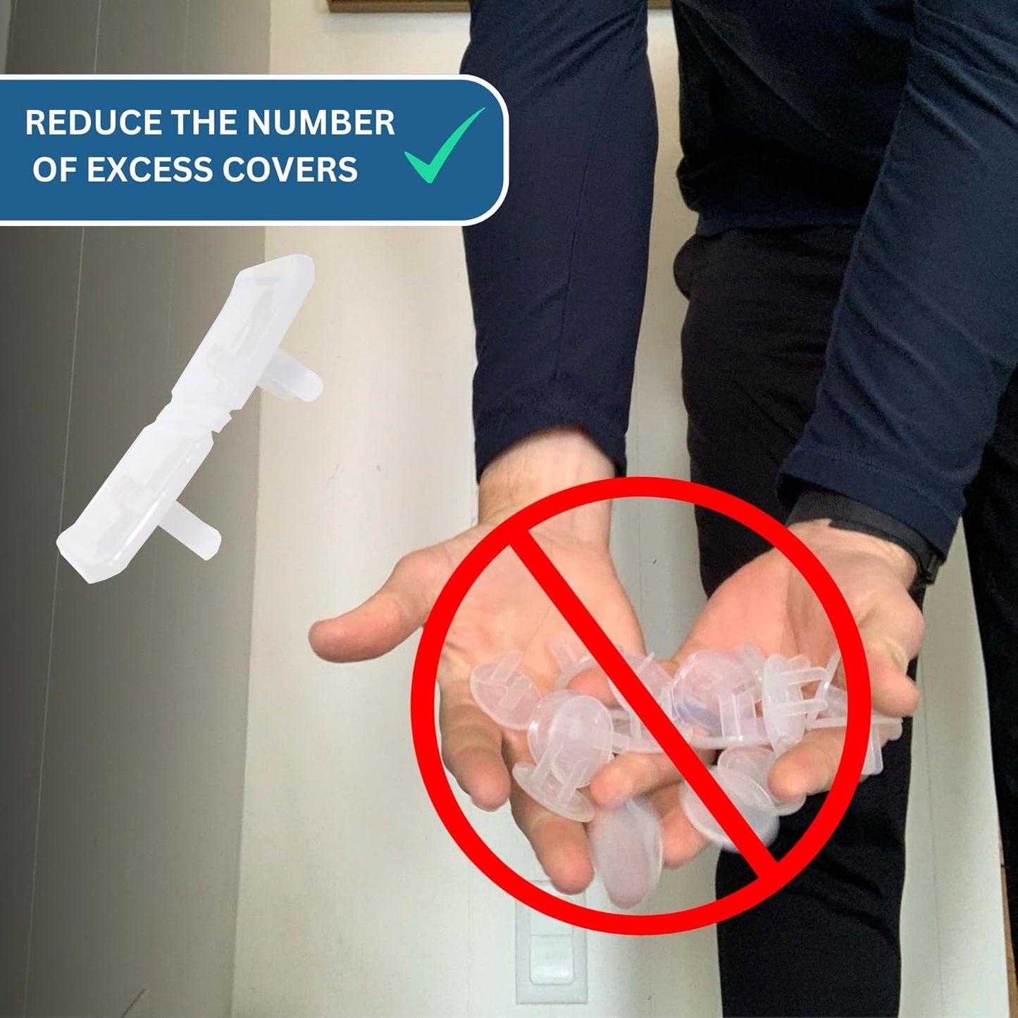 White Double Outlet Covers Baby Proofing (10 Pack, 20 Sockets) | Baby Proof Plug Covers for