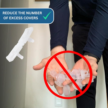 White Double Outlet Covers Baby Proofing (10 Pack, 20 Sockets) | Baby Proof Plug Covers for