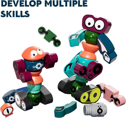 TEMI Magnets Robot Toy for 3 4 5 6 7 Year Old Boys - Transform Toys Planet Magnet Building Toys
