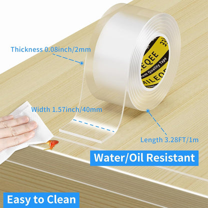 2Pack Clear Edge Protector Strip, 1.57in x 3.28FT(6.56FT Total), Sharp Edge Wrap Cover Tape, Self