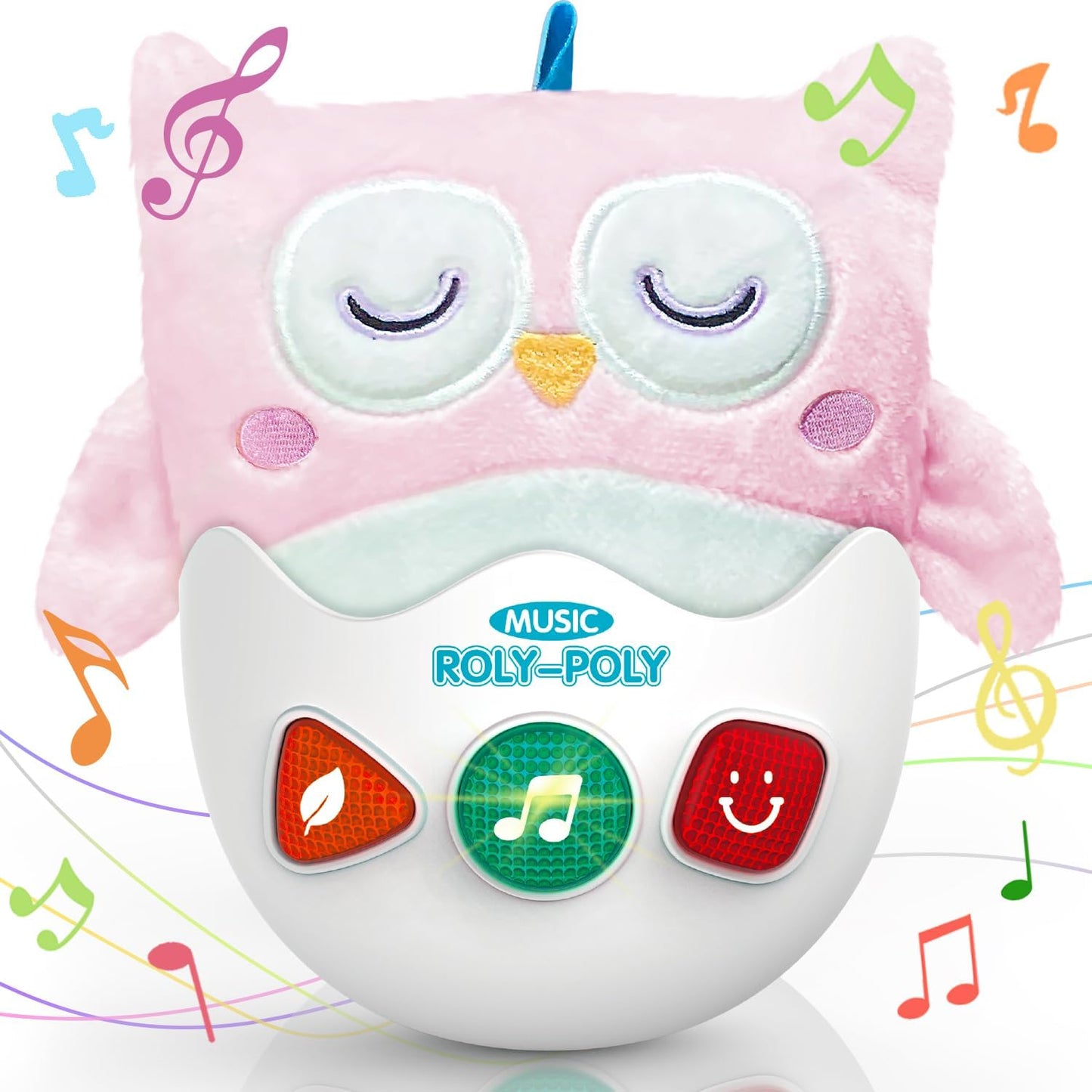 Baby Toys 0-6-12 Months, Plush Owl Stuffed Animal Musical Toys with Light & Sounds, Infant