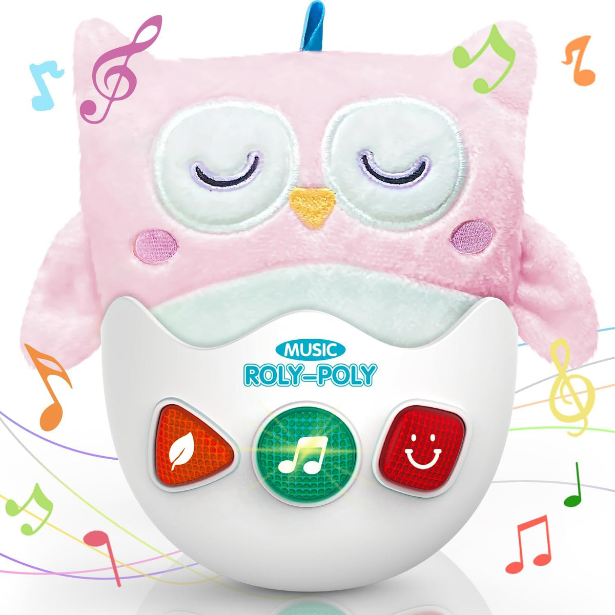 Baby Toys 0-6-12 Months, Plush Owl Stuffed Animal Musical Toys with Light & Sounds, Infant