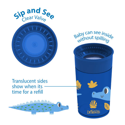 Dr. Brown's Milestones Cheers 360 Spoutless Transition Cup, Travel Friendly and Leak-Free Sippy