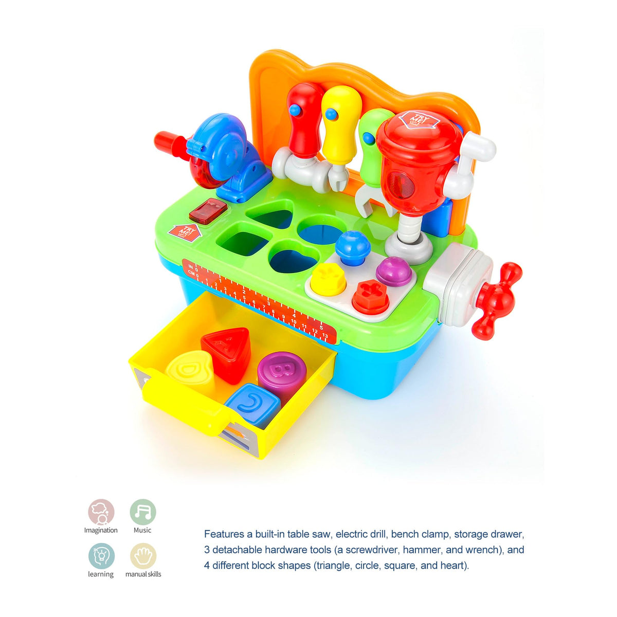 Toddler Tool Bench Toys for 1 Year Old Boy, Kids Tool Bench Toys for Toddlers 1-3, Multifunctional