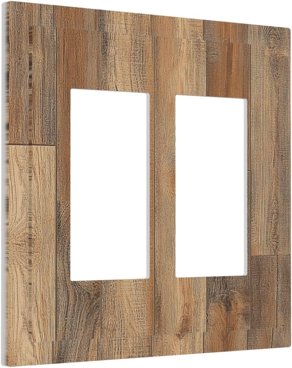 Decorative Outlet Covers Retro Rustic Brown Wood Grain 2 Gang Double Gfci Rocker Electrical Wall