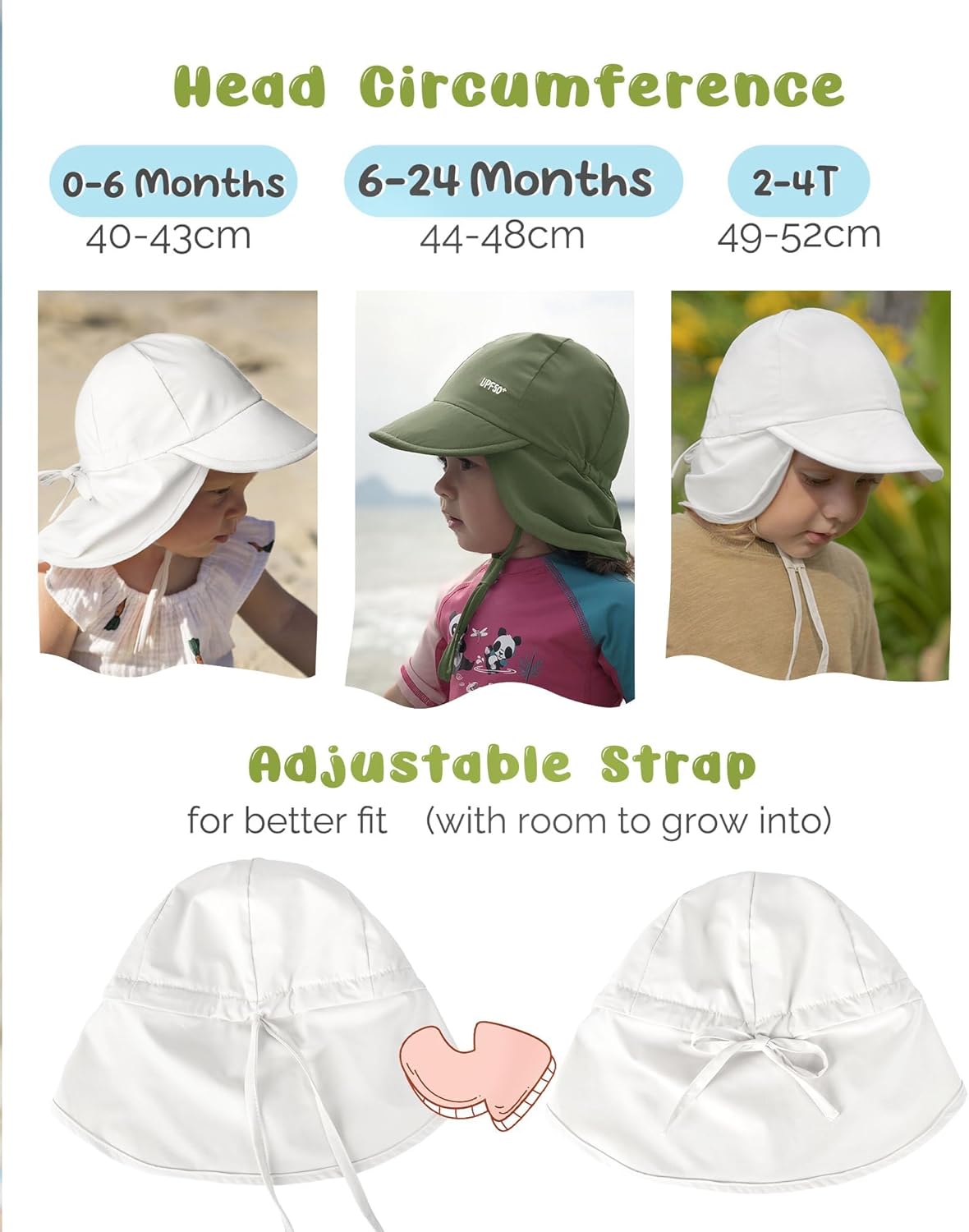 FURTALK Baby Sun Hat Girls and Boys Summer Beach Swim Hat Essentials UPF 50+