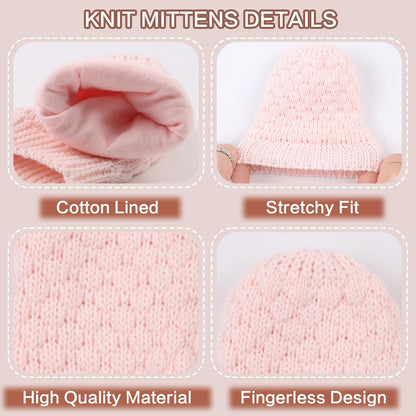 Baby Knit Mittens Toddler Boys Girls Gloves Winter Infant Newborn No Scratch Mitten 0-3 Years