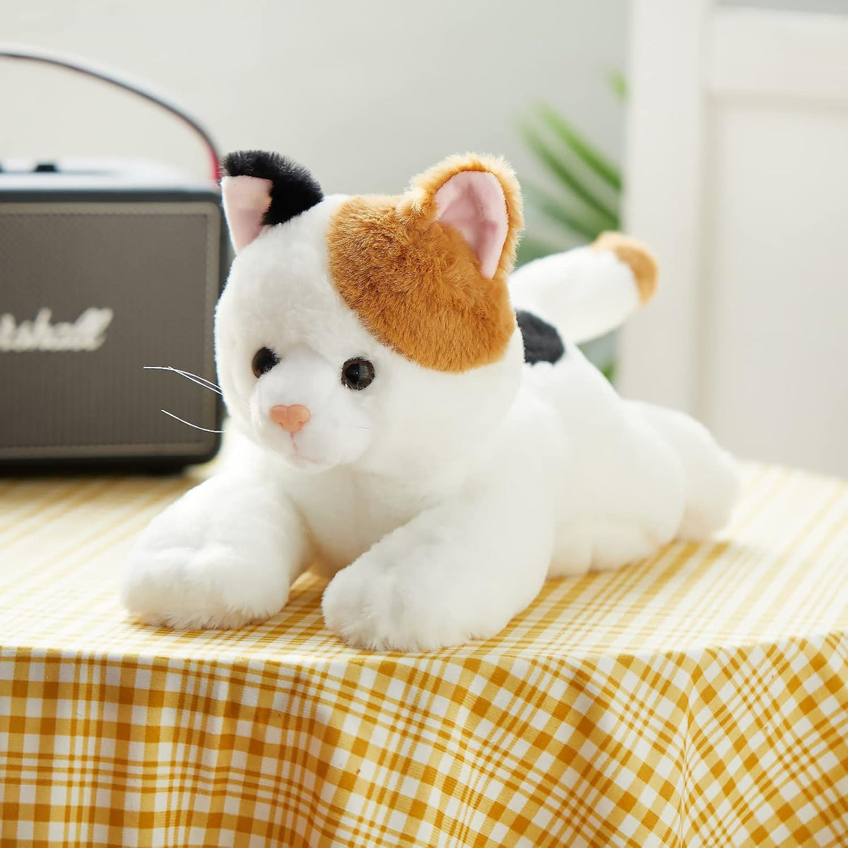 Glow Guards Light up Music Calico Cat Stuffed Animal LED Singing Kitty Soft Plush Toy Pillow with