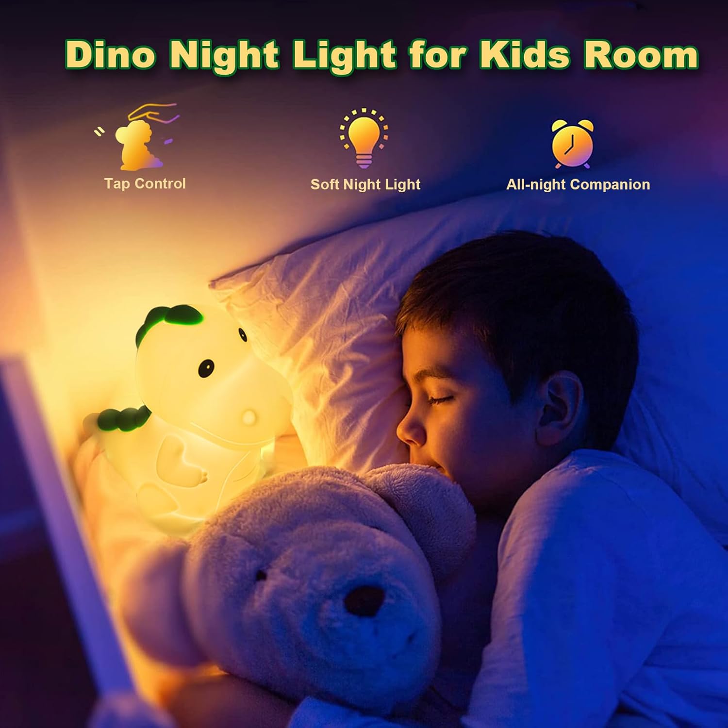 Night Light for Kids, Dinosaur Nightlight Kids Lamps for Bedrooms Boys, Cute Lights Dinosaur Gifts