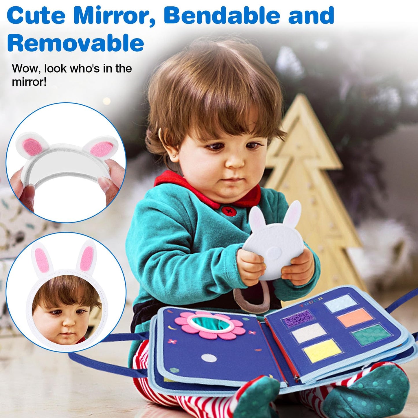 JHkim Busy Board Montessori Toys for Boys Girls Gifts, Sensory Toy, Educational Activities Travel