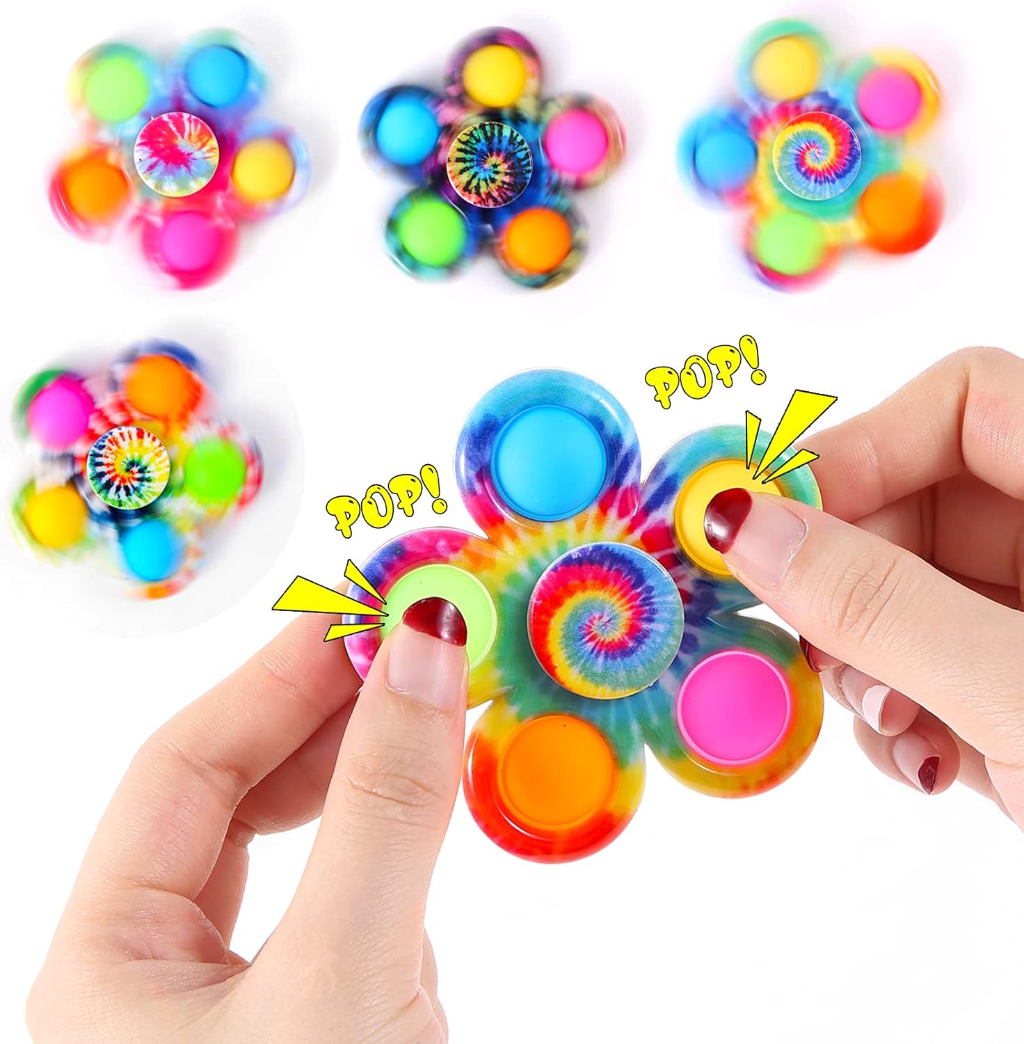 Fidget Spinners Toys 4 Pack, Fidget Toys for Kids Adults, Bulk Pop Sensory Spinner Toys Stress