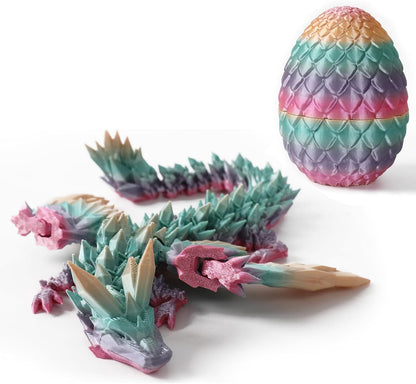 3D Printed Dragon Egg,Mystery Crystal Dragon Fidget Toys,Articulated Dragon,Home Desk Decor Easter