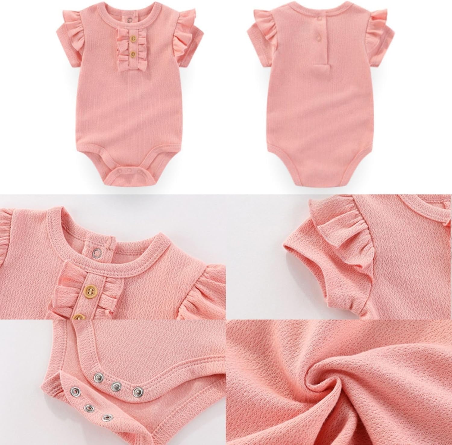 Four Seasons Baby Boy Girl Bodysuits 5-Pack Cotton Comfort Short Sleeve Baby Clothes Soft Infant