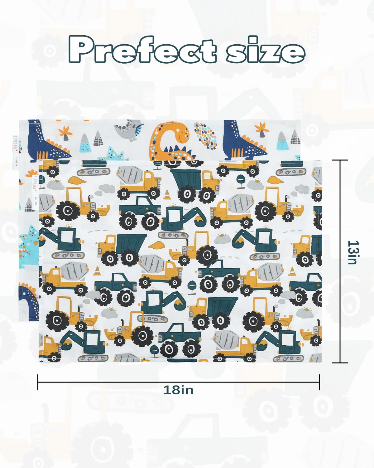 ALVABABY Toddler Pillowcases 2 Pack Organic Cotton Kids Pillow Cover Fit 13"x 18" or 12"x16"