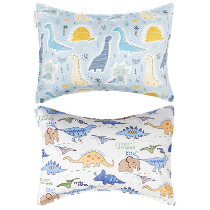 ALVABABY Toddler Pillowcases, Fits 14x19 in Kids Pillow, 2 Pack Organic Cotton Baby Pillow Cover