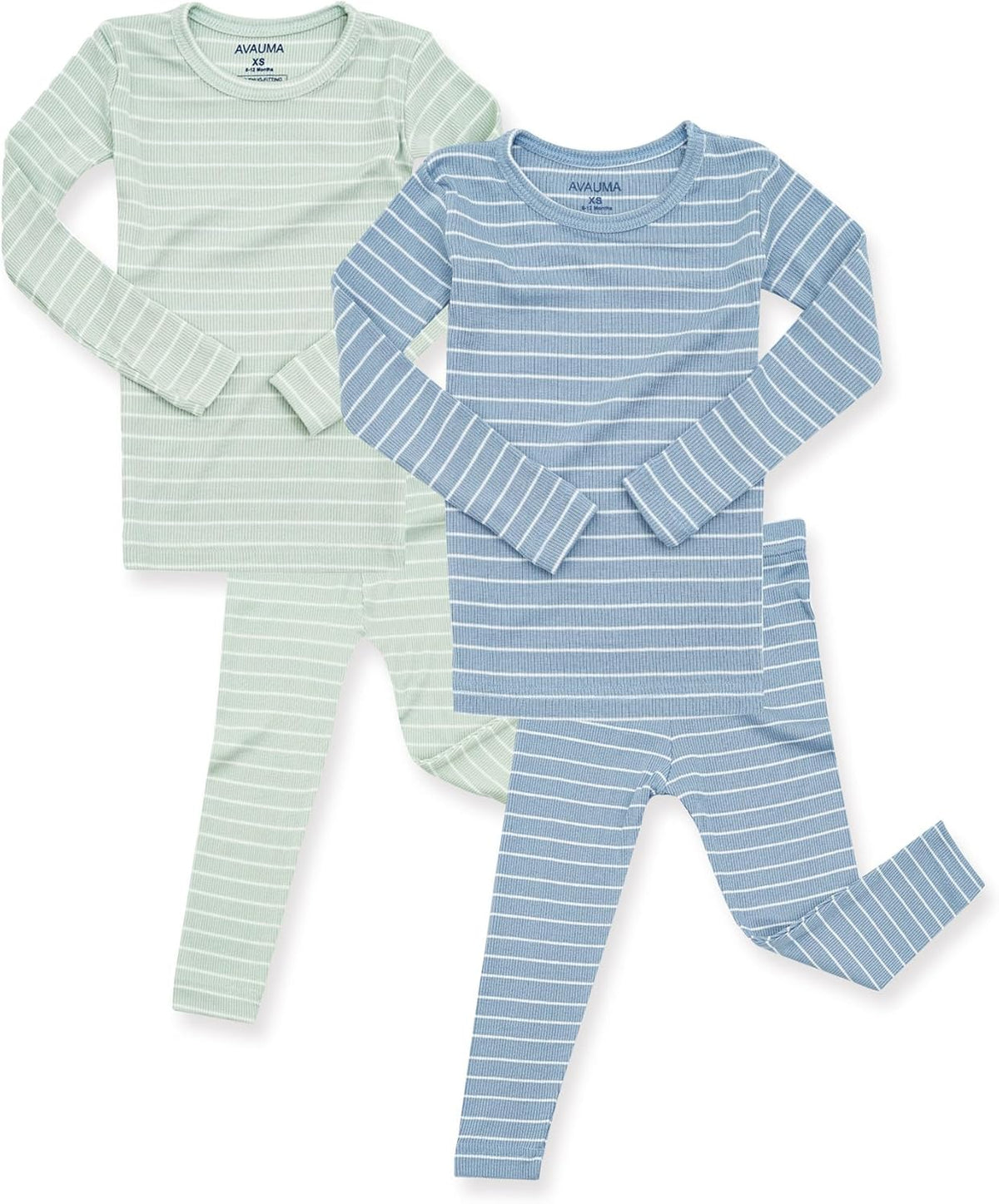 AVAUMA Stripe Pattern Baby Boys Girls Pajama Set Kids Toddler Snug fit Ribbed Sleepwear pjs for