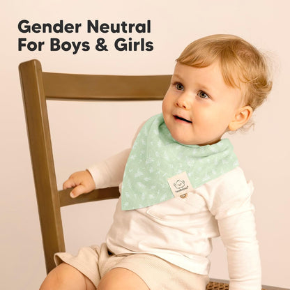 8-Pack Muslin Baby Bibs for Boys, Girls - Muslin Bandana Drool Bibs for Baby Girl & Boy, Drooling