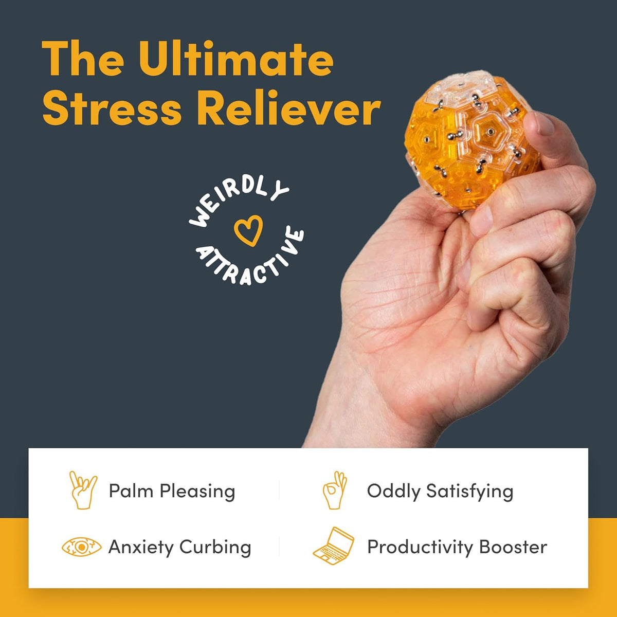 Speks Geode Sphere Magnetic Fidget Toy for Adults | Quiet Adult Sensory Toy for Stress Relief &