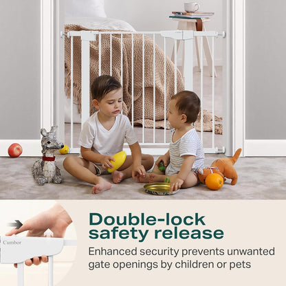 Cumbor 29.7-40.6" Baby Gate for Stairs, Mom's Choice Awards Winner-Dog Gate for Doorways, Pressure