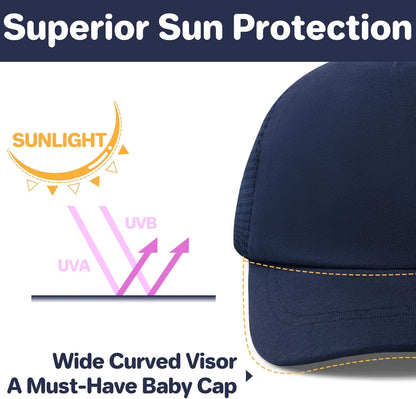 qikqik Baby Baseball Cap Toddler Baseball Hat with Mesh Infant Sun Hat UPF 50+ Baby Ball Cap