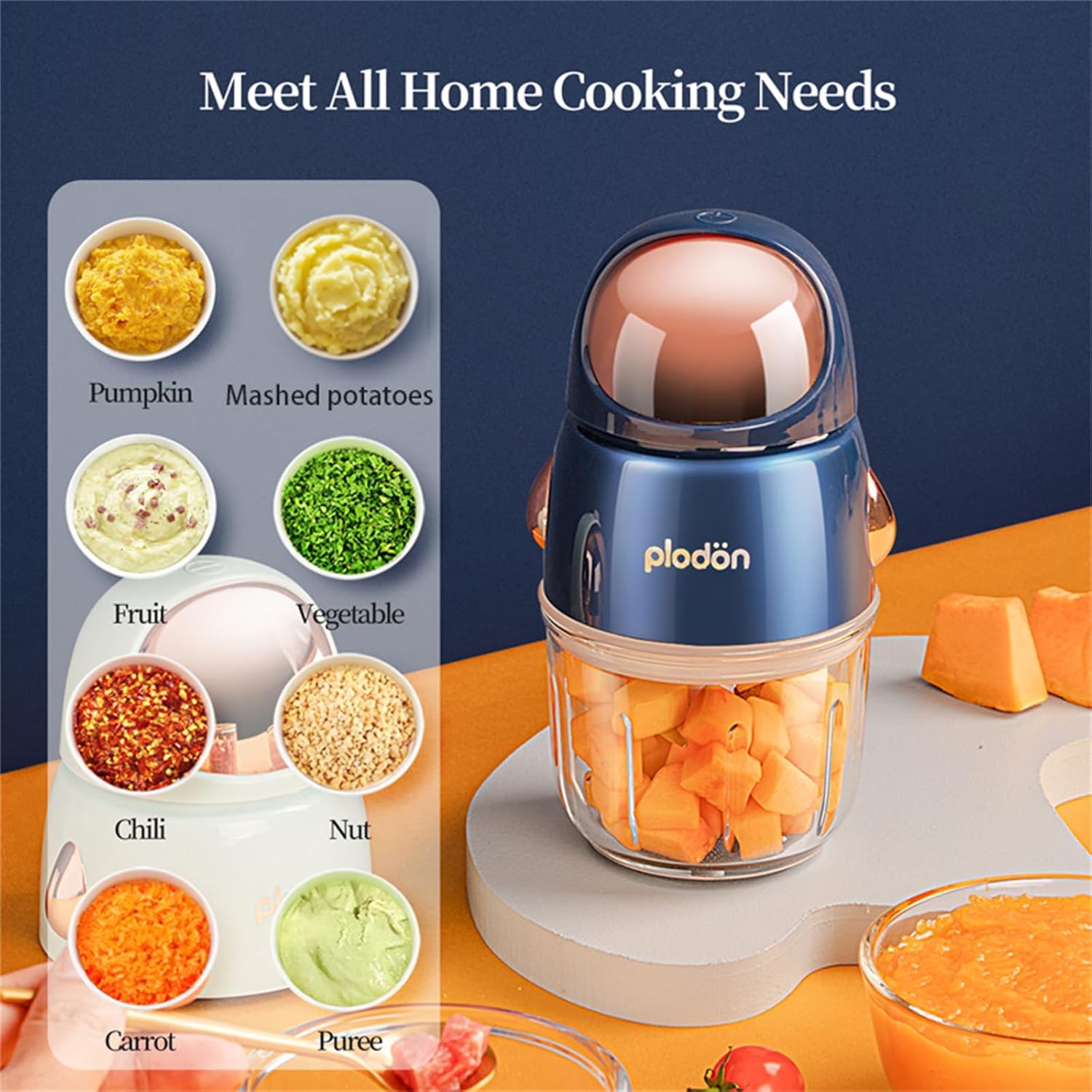 Baby Food Maker Mini Cute and Small Food Processor Puree Blender Grinder Chopper 300ml Cup Glass