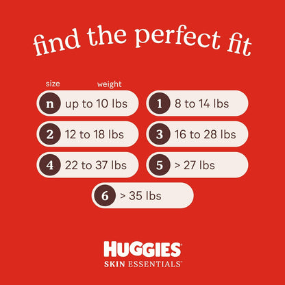 Huggies Size 2 Diapers, Skin Essentials Baby Diapers, Size 2 (12-18 lbs), 26 Count, Packaging May