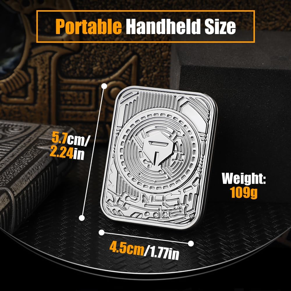 Metal Poker Fidget Slider Toy for Kids Adults, Magnetic Haptic Coin Fidget Pad Push Card, EDC Desk