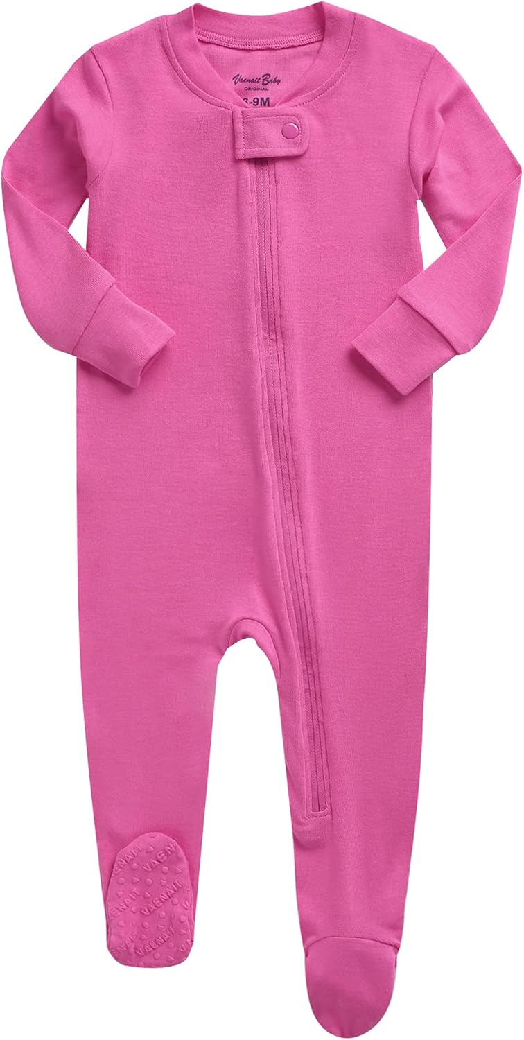 VAENAIT BABY Infant Toddler Boys Girls Footed One-Piece Sleep and Play Premium Modal Pajamas 1-2