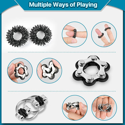 Fidget Toys Adults Pack 6Pcs, EDC Fidgeting Game for Kids Teen Cool Mini Gadget Desk Toys Figette