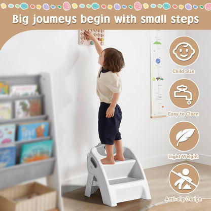 TPN Toddler Step Stool for Bathroom Sink and Potty Training Durable Anti-Slip,Anti-Tip